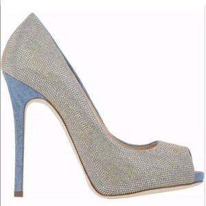 Giuseppe Zanotti Embellished Denim Pumps EU 38.5